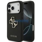 Guess Grained Big 4G & Classic Logo Apple iPhone 17 Pro hátlap tok, fekete