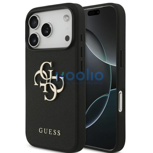 Guess Grained Big 4G & Classic Logo Apple iPhone 17 Pro hátlap tok, fekete