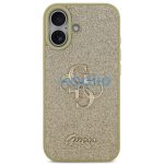 Guess Fixed Glitter Big 4G Apple iPhone 17 hátlap tok, csillámos, arany