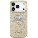 Guess Fixed Glitter Big 4G Apple iPhone 17 Pro hátlap tok, csillámos, arany