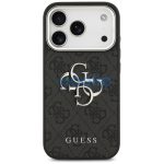 Guess 4G Big 4G Classic Logo Apple iPhone 17 Pro Max hátlap tok, fekete-ezüst