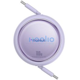   Baseus Free2Draw Mini USB-C töltő-és adatkábel, kihúzható, automata behúzó funkcióval, 100W, 1m, lila