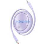 Baseus Free2Draw Mini USB-C töltő-és adatkábel, kihúzható, automata behúzó funkcióval, 100W, 1m, lila