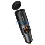 Baseus Share Together 2×USB-A autós gyorstöltő, szivargyújtó kimenettel, 60W, szürke