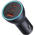 Baseus Golden Contactor Pro Triple 2xUSB-C-USB-A autós töltő, 65W, szürke