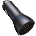 Baseus Golden Contactor Pro Triple 2xUSB-C-USB-A autós töltő, 65W, szürke