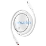 Baseus Free2Draw Mini USB-C töltő-és adatkábel, kihúzható, automata behúzó funkcióval, 100W, 1m, fehér