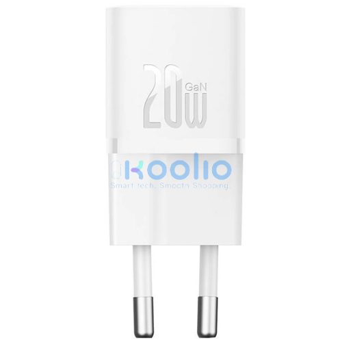 Baseus GaN5 Mini USB-C hálózati gyorstöltő adapter, 20W, fehér