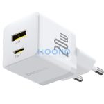 Baseus Palm 2in1 USB-C-USB-A hálózati gyorstöltő adapter, 20W, fehér