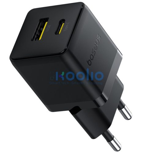 Baseus Palm 2in1 USB-C-USB-A hálózati gyorstöltő adapter, 30W, fekete