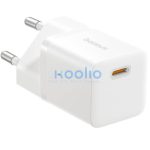 Baseus GaN5 Mini USB-C hálózati gyorstöltő adapter, 25W, fehér