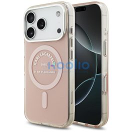   Karl Lagerfeld Liquid Glitter Choupette Logo Apple iPhone 17 Pro Max MagSafe kompatibilis hátlap tok, csillámos, rózsaszín