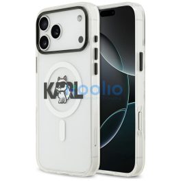   Karl Lagerfeld IML Karl Head Logo Apple iPhone 17 Pro MagSafe kompatibilis hátlap tok, átlátszó