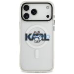 Karl Lagerfeld IML Karl Head Logo Apple iPhone 17 Pro MagSafe kompatibilis hátlap tok, átlátszó