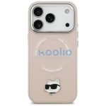 Karl Lagerfeld Choupette Pin Apple iPhone 17 Pro MagSafe kompatibilis hátlap tok, rózsaszín