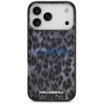 Karl Lagerfeld IML Leopard Pattern Apple iPhone 17 Pro MagSafe kompatibilis hátlap tok, leopárd minta, fekete