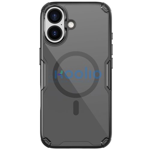 Nillkin Nature Pro Apple iPhone 17 mágneses hátlap tok, átlátszó-fekete