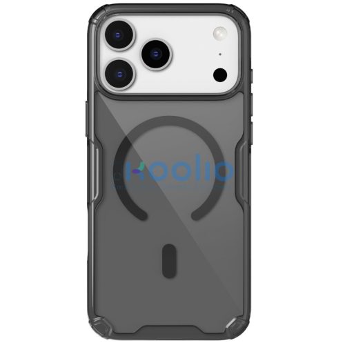 Nillkin Nature Pro Apple iPhone 17 Pro Max mágneses hátlap tok, átlátszó-fekete