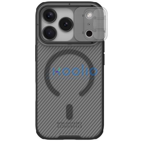 Nillkin CamShield Pro Magnetic Apple iPhone 17 Pro mágneses műanyag hátlap tok, átlátszó-fekete