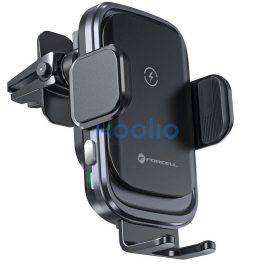   Forcell F-Grip Grand autós tartó / autós töltő szellőzőrácsba, vezeték nélküli / wireless töltéssel, 15W, ezüst