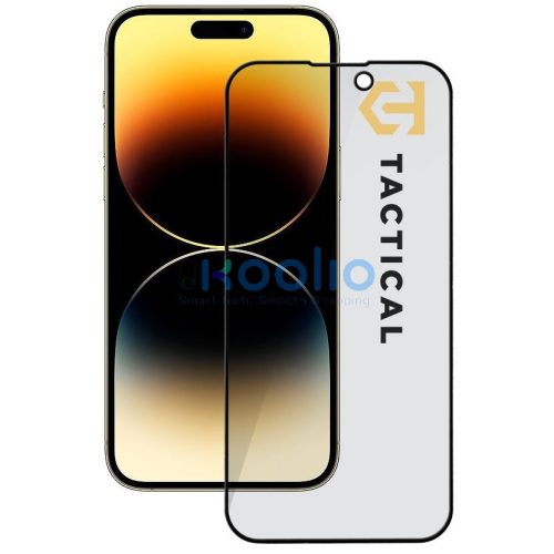 Tactical Glass Shield Privacy Stealth 5D Apple iPhone 14 Pro Max betekintésgátló kijelzővédő üvegfólia, fekete