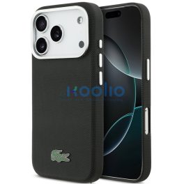   Lacoste Iconic Petit Pique Metal Logo Apple iPhone 17 Pro MagSafe tok kameravédő peremmel, fekete