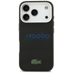 Lacoste Iconic Petit Pique Metal Logo Apple iPhone 17 Pro MagSafe tok kameravédő peremmel, fekete