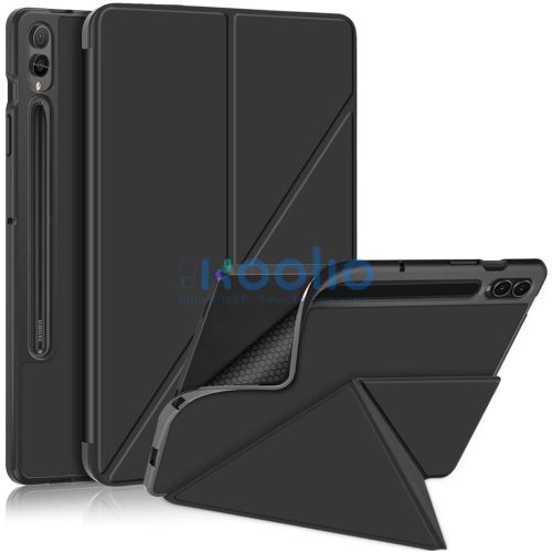 Origami Smart Case Samsung Galaxy Tab S9 Plus / Tab S10 Plus / S9 FE Plus mappa tok, érintőceruza tartóval, fekete