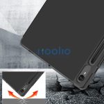 Origami Smart Case Samsung Galaxy Tab S7 / Tab S8 mappa tok, érintőceruza tartóval, fekete
