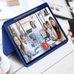 Origami Smart Case Apple iPad Air 11 (2024 / 2025) / iPad Air 4 / 5 (2020 / 2022) mappa tok, érintőceruza tartóval, kék