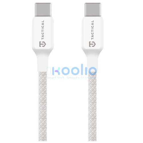 Tactical Stitch Thread USB-C-USB-C töltő- és adatkábel, szilikon, 0,3m, fehér