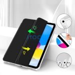 Tech-Protect Sc Pen Hybrid Apple iPad 11 2025 / 10.9 2022 oldalra nyíló, kitámasztható mappa tok ceruza tartóval, fekete