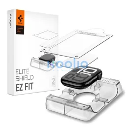   Spigen EliteShield EZ Fit Apple Watch 11 / Watch 10 42mm kijelzővédő fólia felhelyező kerettel (2db)