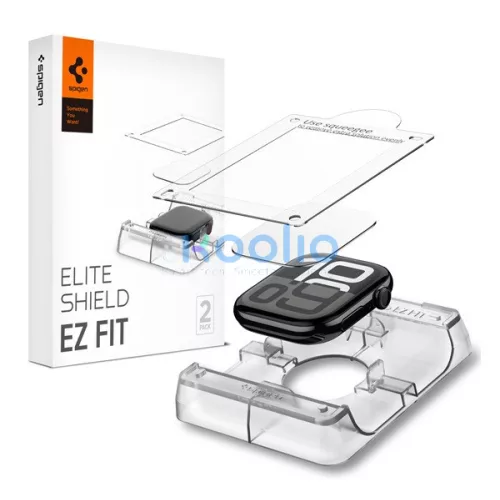 Spigen EliteShield EZ Fit Apple Watch 11 / Watch 10 42mm kijelzővédő fólia felhelyező kerettel (2db)