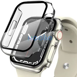   Tech-Protect Defense360 Apple Watch 7 / 8 / 9 (45mm) ütésálló tok kijelzővédelemmel, átlátszó