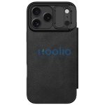 Nillkin Qin Pro Apple iPhone 17 Pro Max bőr flip tok, fekete