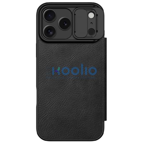 Nillkin Qin Pro Apple iPhone 17 Pro Max bőr flip tok, fekete