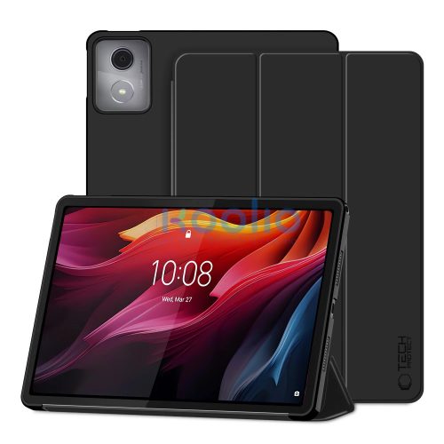 Tech-Protect Lenovo Tab K11 Plus oldalra nyíló, kitámasztható mappa tok, fekete