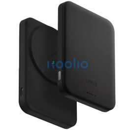   Uniq Lyden Lexa Fast Wireless USB-C PD Powerbank / külső akkumulátor, MagSafe, kompakt, 5000mAh, Dallas Black, fekete
