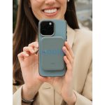 Uniq Lyden Lexa Fast Wireless USB-C PD Powerbank / külső akkumulátor, MagSafe, kompakt, 5000mAh, Lichen Green, zöld
