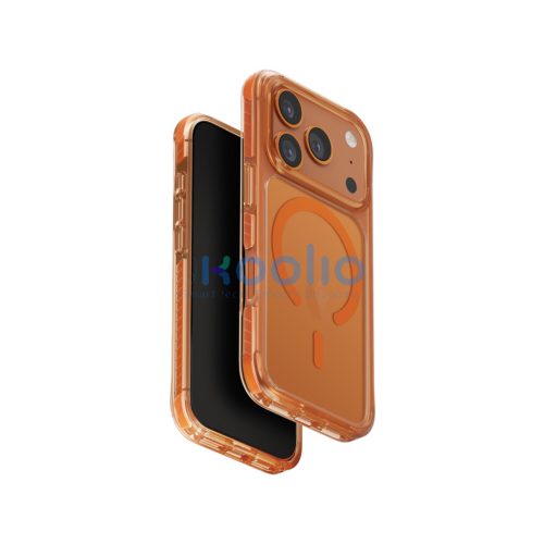 Uniq Combat Magclick Apple iPhone 17 Pro MagSafe tok, átlátszó-narancs