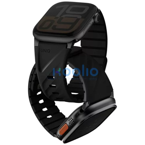 Uniq Fluo Apple Watch 40/41/42/44/45/46/49mm mágneses szíj, fekete