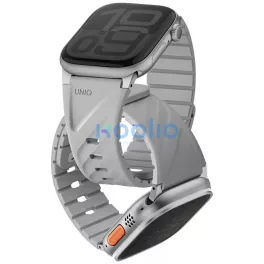   Uniq Fluo Apple Watch 40/41/42/44/45/46/49mm mágneses szíj, szürke