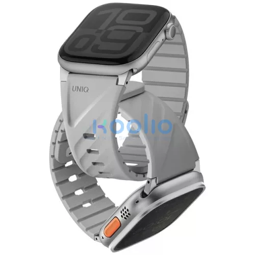 Uniq Fluo Apple Watch 40/41/42/44/45/46/49mm mágneses szíj, szürke