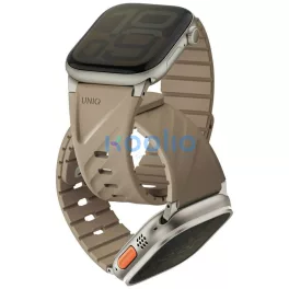  Uniq Fluo Apple Watch 40/41/42/44/45/46/49mm mágneses szíj, bézs
