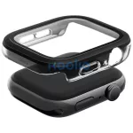 Uniq Voute Apple Watch 11 / Watch 10 46mm műanyag tok, tempered glass kijelzővédő üvegfóliával, fekete