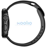 Uniq Voute Apple Watch 11 / Watch 10 46mm műanyag tok, tempered glass kijelzővédő üvegfóliával, fekete