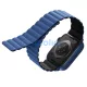 Uniq Revix Apple Watch 44/45/46/49mm mágneses szilikon szíj, állítható, kék-fekete