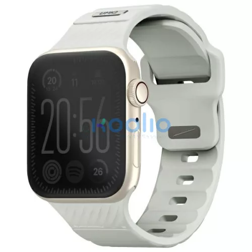 Uniq Stride KFM Apple Watch 44/45/46/49mm gumis szilikon szíj, szürke