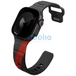 Uniq Stride De Rubber Apple Watch 44/45/46/49mm gumis szilikon szíj, fekete-piros